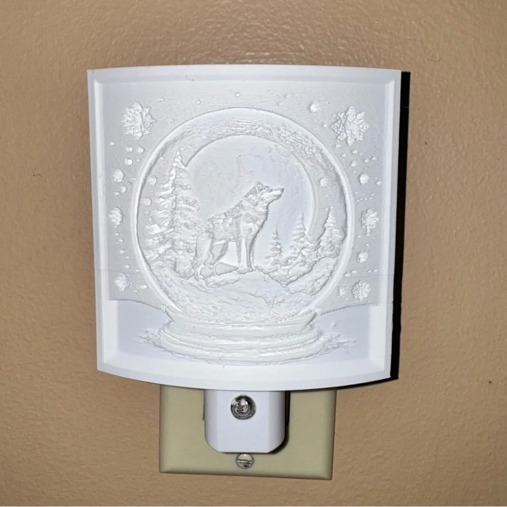Wolf Snow Globe Night Light